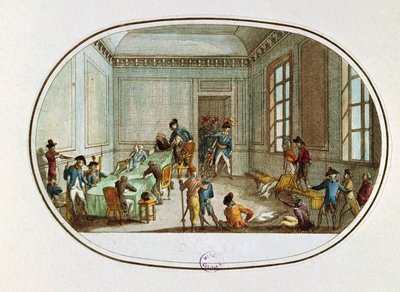 Maximilien de Robespierre injured in the antechamber of the Comite de Salut Public, 10 Thermidor An II (28th July 1794) by French School